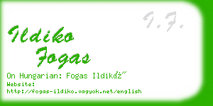 ildiko fogas business card